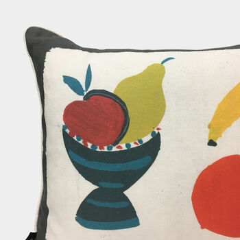Fruit Bowl Hand Printed Cushion, 4 of 5