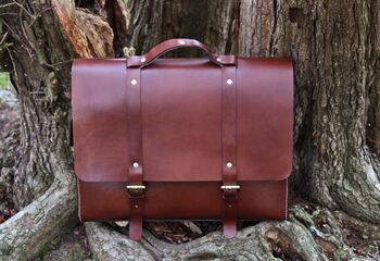 Brown Real Leather Briefcase Laptop Bag For Men, 2 of 10