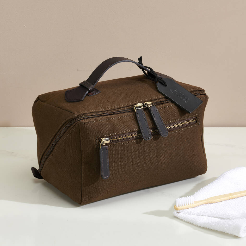 Personalised Canvas Lay Flat Wash Bag, 1 of 4