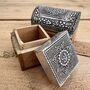 Small Trinket Boxes Set Of Two Silver Boho Box, thumbnail 2 of 8