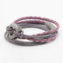 Woman's Personalised Pink Wrap Leather Remembrance Bracelet For Ashes, thumbnail 3 of 10