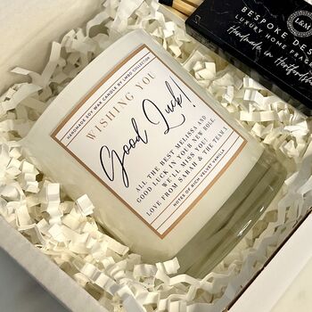 Good Luck Gift Personalised Candle Gift Set, 6 of 7