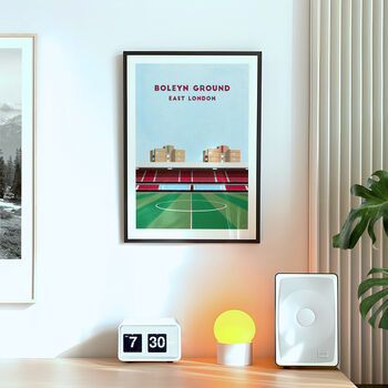 West Ham Boleyn Ground Football Stadium Art Print Gift, Framed Or Unframed, 2 of 9
