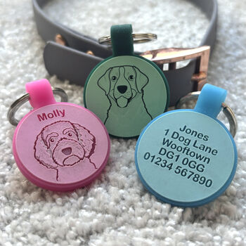 Pastel Silicone Silent Dog Name Tag Personalised, 10 of 10