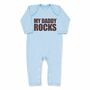 Newborn Sleepsuit, My Daddy Rocks, Cotton Babygrow, thumbnail 2 of 2