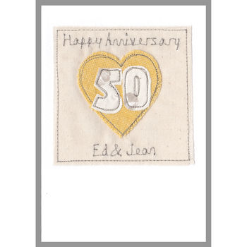 Personalised Golden 50th Wedding Anniversary Card, 7 of 12