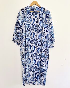 Wrap Kimono In Kirby Block Print, 5 of 5