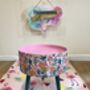 Pink And Green Floral Round Wooden Bedside Table, thumbnail 8 of 8