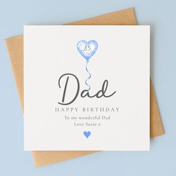 Personalised Balloon 80th Birthday Card For Him, 3 of 6