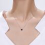 Sterling Silver Genuine Black Onyx Heart Pendant Necklace, thumbnail 2 of 12