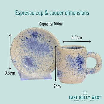 Sparkle Ceramic Espresso Cup And Saucer, 4 of 4