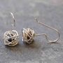 Caged Black Pearl June Birthstone Silver Drop Earrings, thumbnail 1 of 6