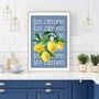 Les Citrons Poster With French Typograpy, thumbnail 2 of 4