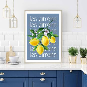 Les Citrons Poster With French Typograpy, 2 of 4
