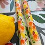 Ivory Hand Painted Pair Of Fruit Taper Candles, thumbnail 2 of 3
