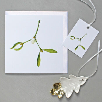 Christmas Gift Tags With Mistletoe Illustration, 3 of 4