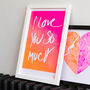 I Love You So Much Messy Type Risograph Print, thumbnail 1 of 7