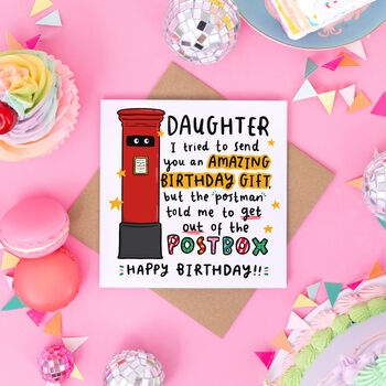 Daughter Funny Postbox Birthday Card Birthday Card, 2 of 2