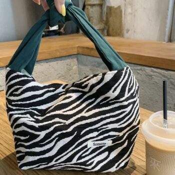 Back To School Bag, Checkered And Zebra Lunch Hand Bags, 2 of 7