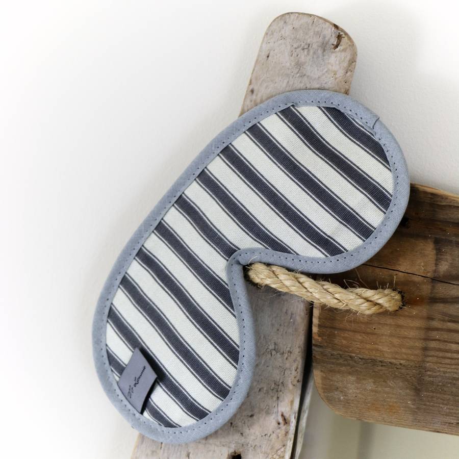 Men's Luxury Sleep Mask Grey Stripe By Love Lammie & Co
