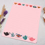 A5 Pink Letter Writing Paper With Teacups And Teapots, thumbnail 3 of 4