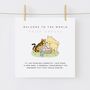 Personalised Winnie The Pooh New Baby Girl Card, thumbnail 1 of 2