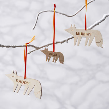 Personalised Fox Christmas Decoration, 2 of 3