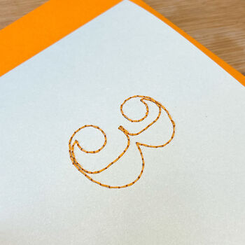 'Number' Personalised Hand Embroidered Card, 5 of 8