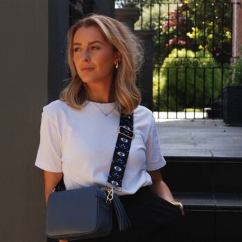 Black Egyptian Eye Bag Strap | Extra Long Crossbody Replacement Bag Strap, 4 of 8