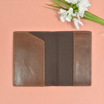 Vintage Personalised Initials Leather Passport Cover, 8 of 10