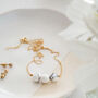 Gold Tone Three Howlite Crystal Ball Necklace, thumbnail 2 of 5
