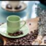 Set Of Four Porcelain Espresso Cup And Saucer Green, thumbnail 3 of 7