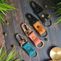 Personalised Initials Leather Carabiner Clasp Keyring, thumbnail 3 of 7