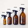 Amber Trigger Spray Bottle With Stamped Label, thumbnail 3 of 9