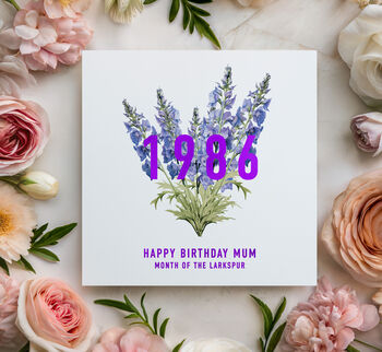Birth Flower Card With Real Foil, 10 of 12
