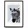 Lilac And Pink Zebra 'On Safari' Illustration, thumbnail 2 of 3