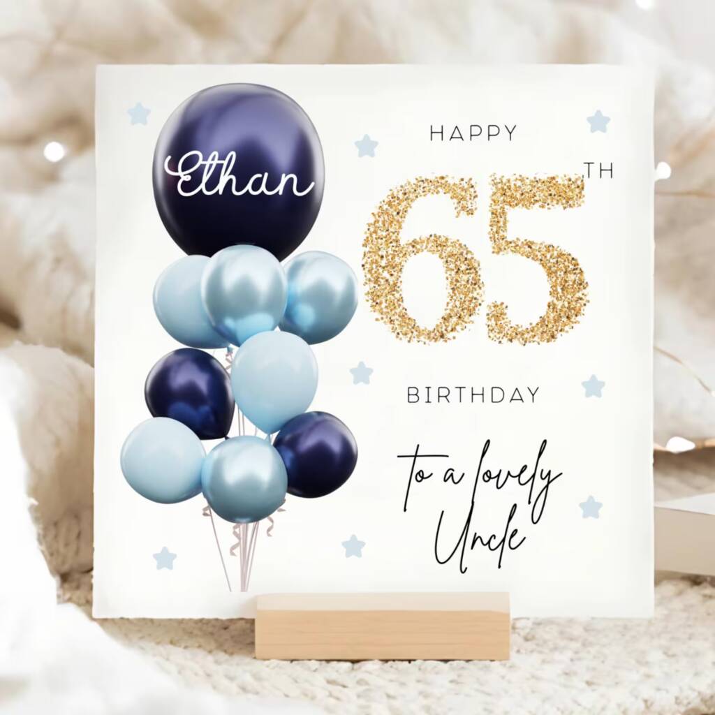 Uncle 65th Birthday Personalised Card