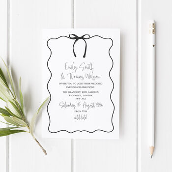 Love Bow Personalised Wedding Invitations 10 Pack, 2 of 3