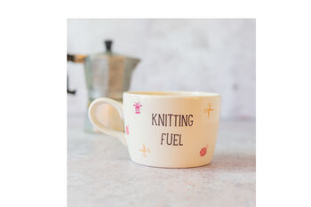 Knitting Fuel Handmade Mug, 3 of 3