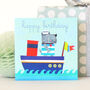 Happy Birthday Dog Boat Card, thumbnail 3 of 5