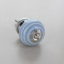 White Striped On Grey Cupboard Door Knob Drawer Handle, thumbnail 1 of 4
