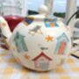 Six Cup Teapot In Beach Hut Design, thumbnail 1 of 9