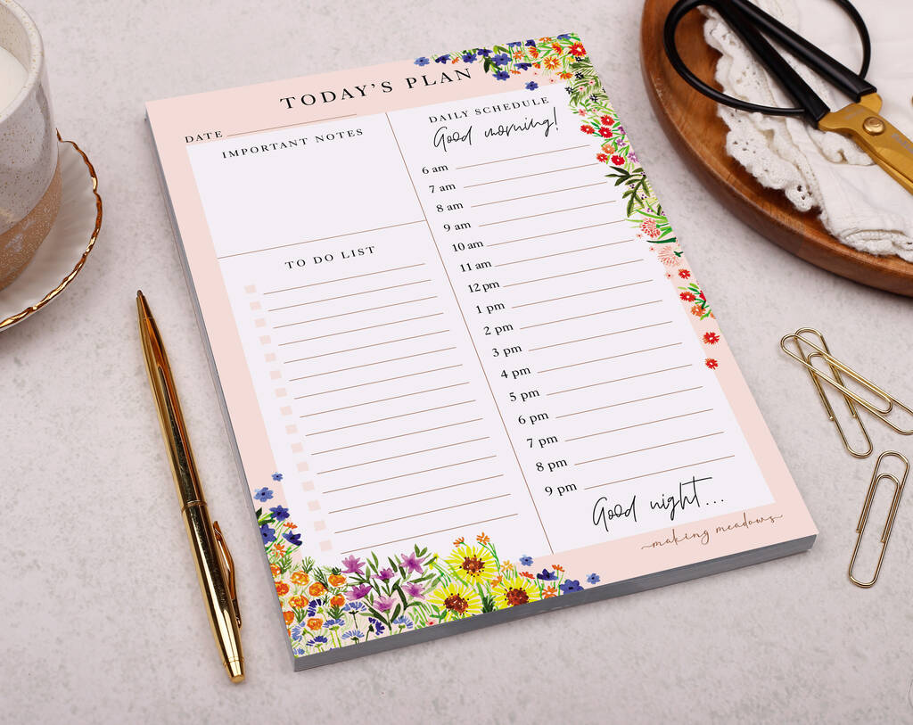 Floral Daily Planner Desk Pad, 1 of 4