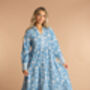 Indian Cotton China Blue Paisley Print Dress, thumbnail 2 of 4
