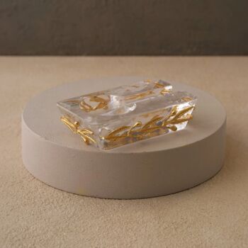 Handmade Glass Ashtray With Gold Olive Branch Design, 4 of 8