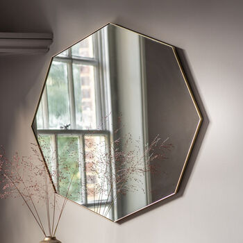 Gold Framed Octagonal Wall Mirror, 3 of 4