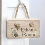 Personalised Kids Teddy Wooden Door Sign, thumbnail 1 of 2