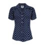 Grace Blouse In Navy Polka Vintage 1940s Style, thumbnail 1 of 2