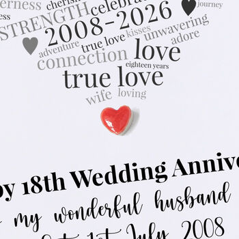 Personalised 18th Porcelain Wedding Anniversary Card, 3 of 3