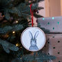 Personalised Rabbit 1st Christmas Tree Hoop Decoration, thumbnail 1 of 3